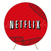 Netflix Movie Night Round Backdrop For Fun Streaming Party Theme