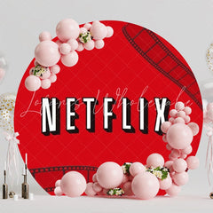 Netflix Movie Night Round Backdrop For Fun Streaming Party Theme