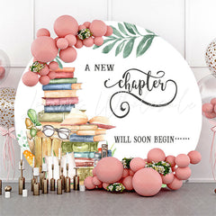 Lofaris New Chapter Will Soon Begin Round Baby Shower Backdrop