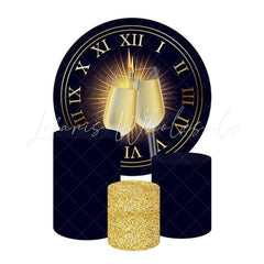 New Year Themed Round Backdrop and Cylinder Kit for Parties