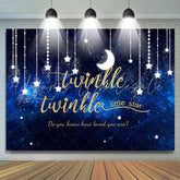 Lofaris Blue Twinkle Little Star Baby Shower Backdrop