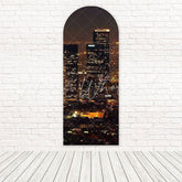 Night Buildings Cityscape Urban Futuristic Theme Arch Backdrop