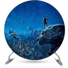 Lofaris Night City Leopard Hero Round Birthday Backdrop
