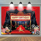 Lofaris Night Hollywood Stage Film Happy Birthday Backdrop