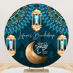 Lofaris Night Lantern Moon Mandala Round Eid Mubarak Backdrop