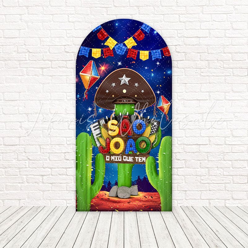 Night Sand Sao Joao Festival Glow Arch Backdrop For Outdoor Bash