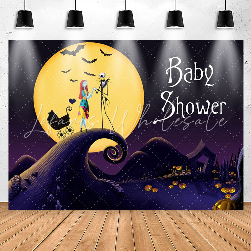 Lofaris Nightmare Halloween Pumpkin Baby Shower Backdrop