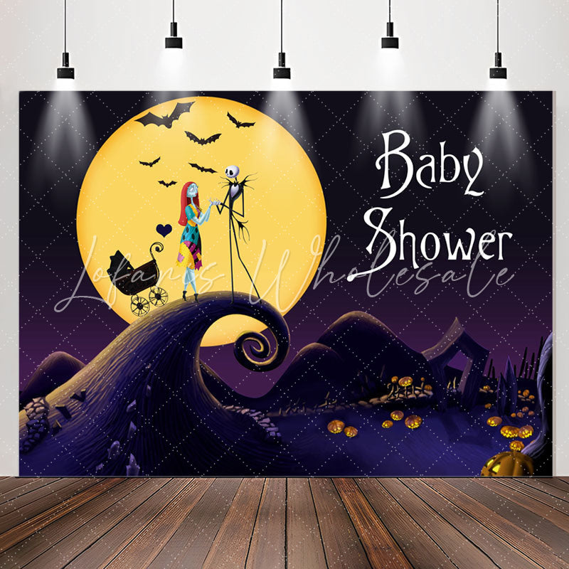 Lofaris Nightmare Halloween Pumpkin Baby Shower Backdrop