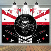 Lofaris Ninja Birthday Backdrop Black And Red Party Banner