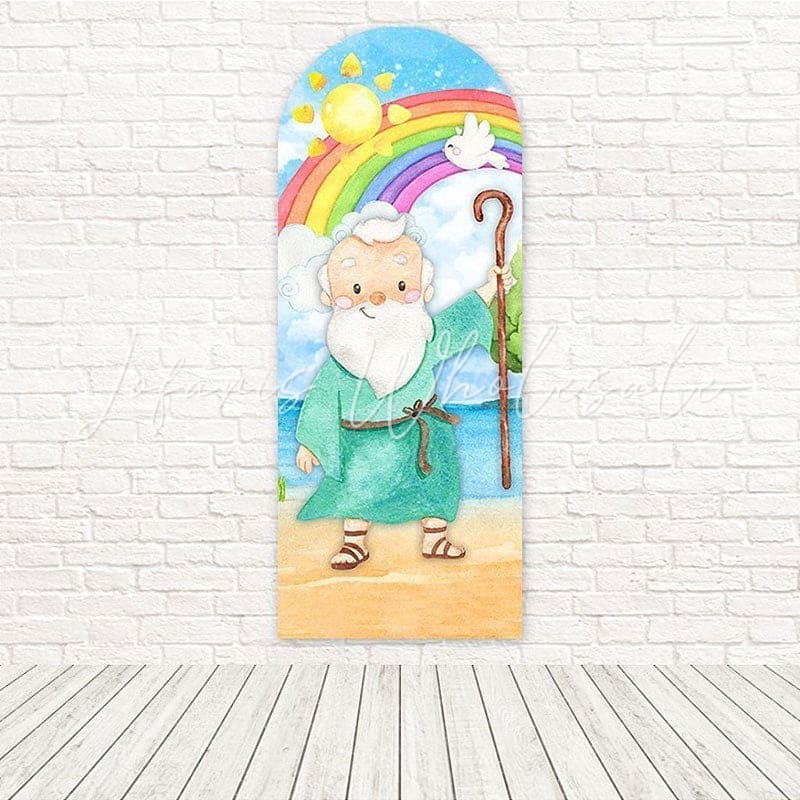 Noahs Ark Old Man Boat Voyage Arch Backdrop For Bible Story Party