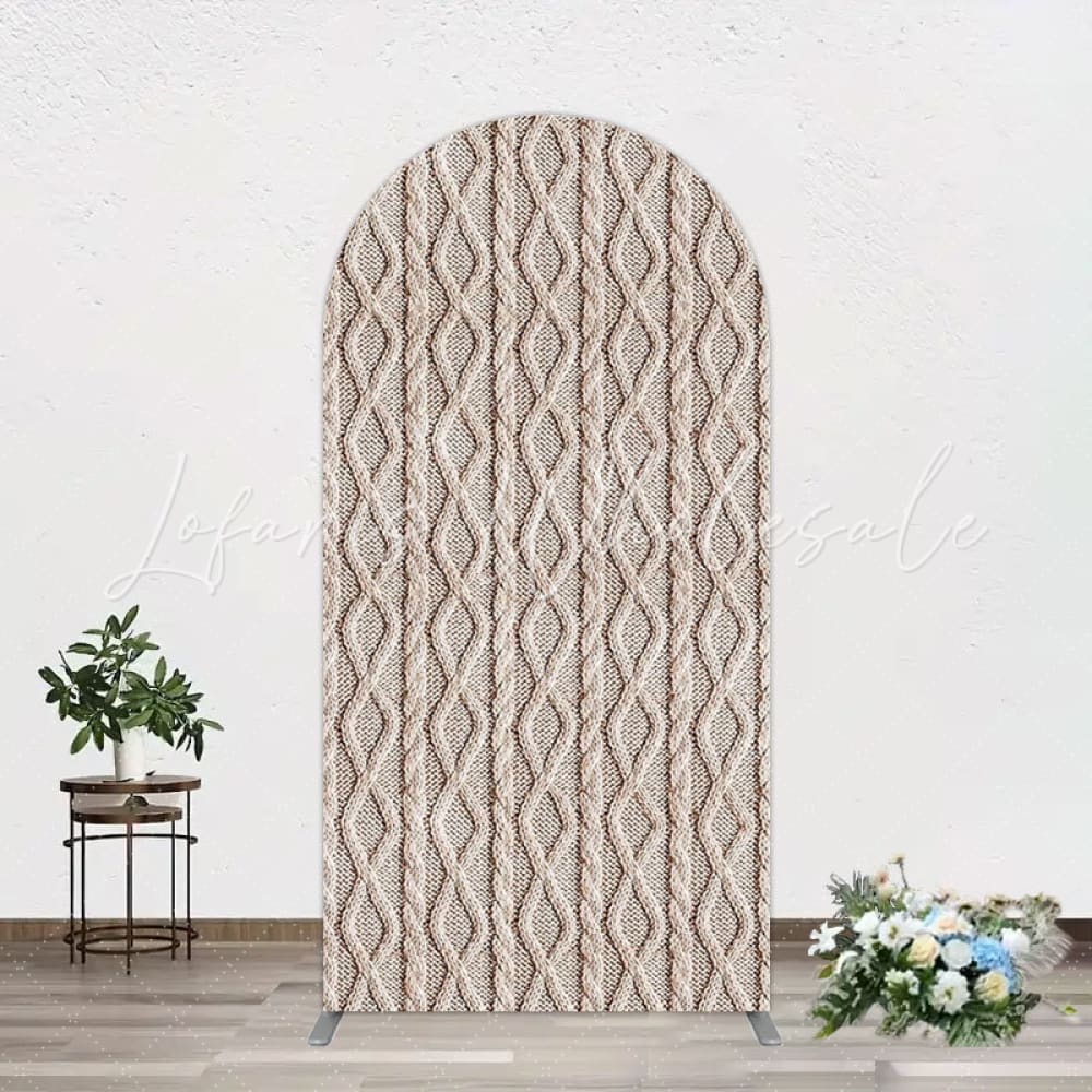 Nude Knit Texture Arch Backdrop for Minimalist Display