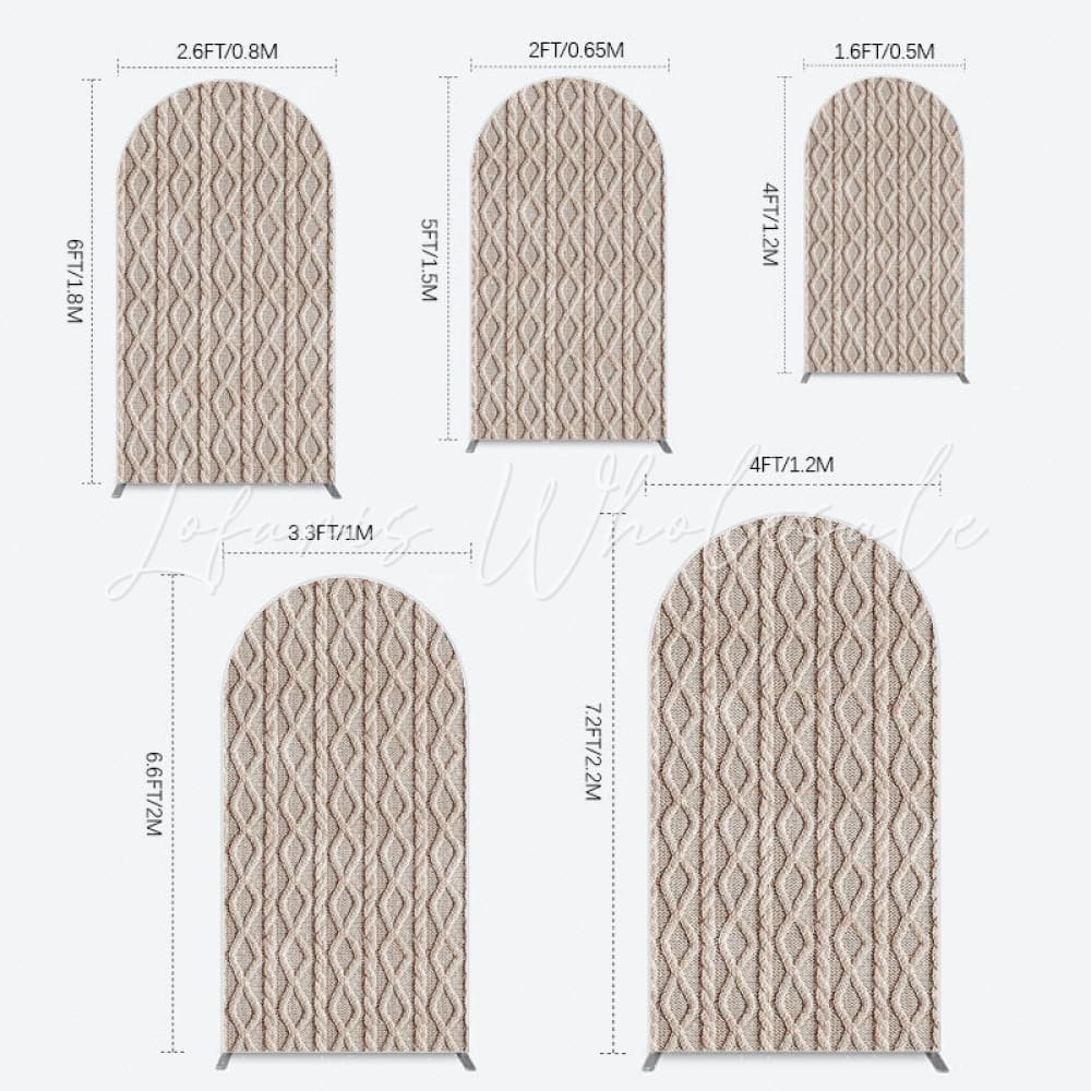Nude Knit Texture Arch Backdrop for Minimalist Display