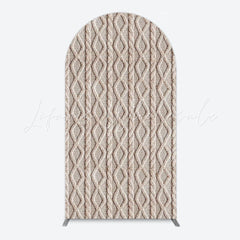 Nude Knit Texture Arch Backdrop for Minimalist Display