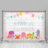 Lofaris O Fish Ally Summer Undersea Animals Wooden Backdrop