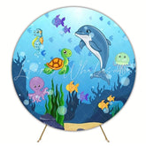 Ocean Adventure Seabed Theme Round Backdrop For Fun Party