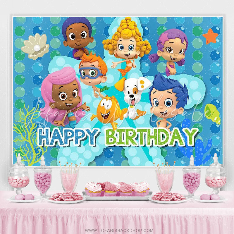 Lofaris Ocean Bubble Children Happy Birthday Party Backdrop
