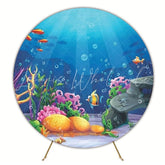 Ocean-Themed Seabed Round Backdrop For Underwater Party Fun