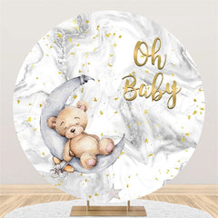 Lofaris Oh Baby Bear And Moon Circle Backdrop For Shower