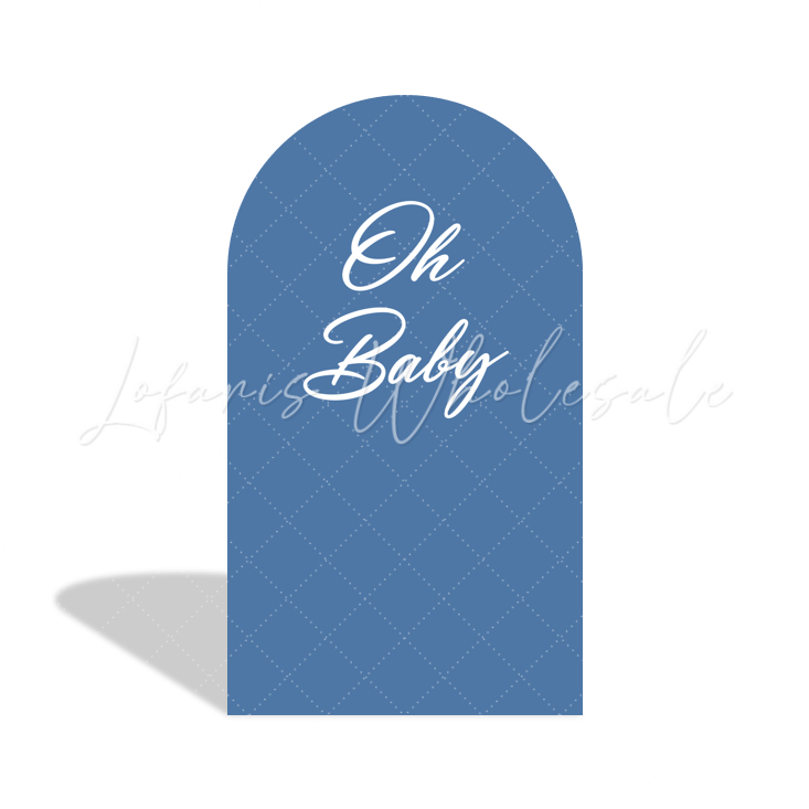 Oh Baby Blue Hot Air Balloon Arch Backdrop Wall Cloth Cover Birthday Baby Shower Gender Reveal Party