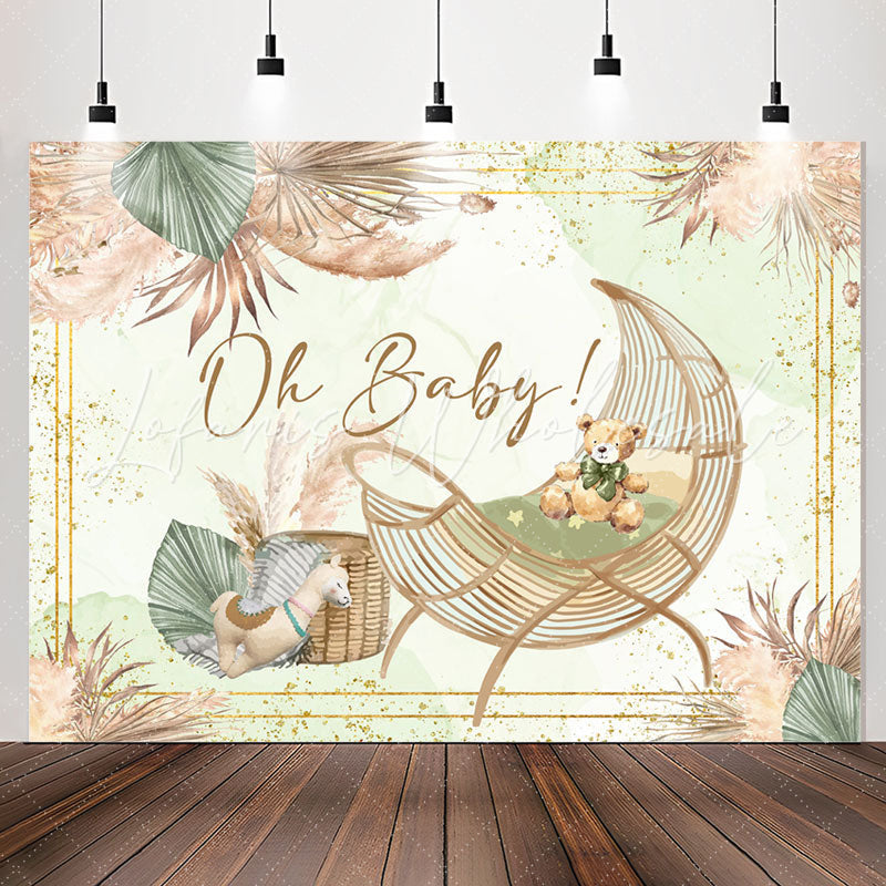 Lofaris Oh Baby Boho Cradle Bulrush Gender Reveal Backdrop