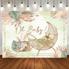 Lofaris Oh Baby Boho Cradle Bulrush Gender Reveal Backdrop