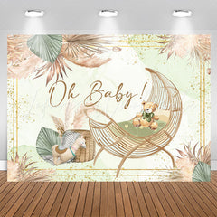 Lofaris Oh Baby Boho Cradle Bulrush Gender Reveal Backdrop