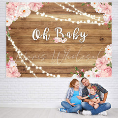 Lofaris Oh Baby Flower Wooden Shower Backdrop For Girl