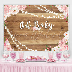 Lofaris Oh Baby Flower Wooden Shower Backdrop For Girl