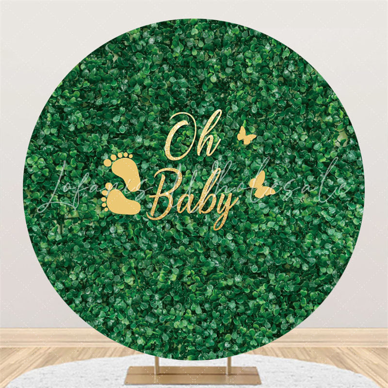 Lofaris Oh Baby Green Grass Round Shower Backdrop For Party