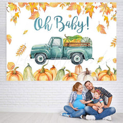 Lofaris Oh Baby!pumpkin truck Baby shower Photoshoot backdrop