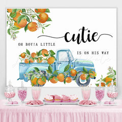 Lofaris Oh Boy A Little Cutie Is On His Way Baby Shower Backdrop