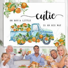 Lofaris Oh Boy A Little Cutie Is On His Way Baby Shower Backdrop