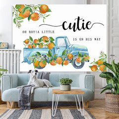 Lofaris Oh Boy A Little Cutie Is On His Way Baby Shower Backdrop