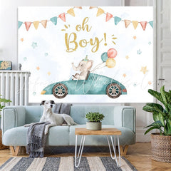 Lofaris Oh Boy Balloon Elephant Baby Shower Photo Backdrop