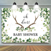 Lofaris Oh Deer Green Gender Reveal Baby Shower Backdrop