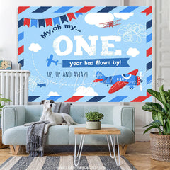 Lofaris Oh My One Years Has Flown By Blue Birthday Backdrop