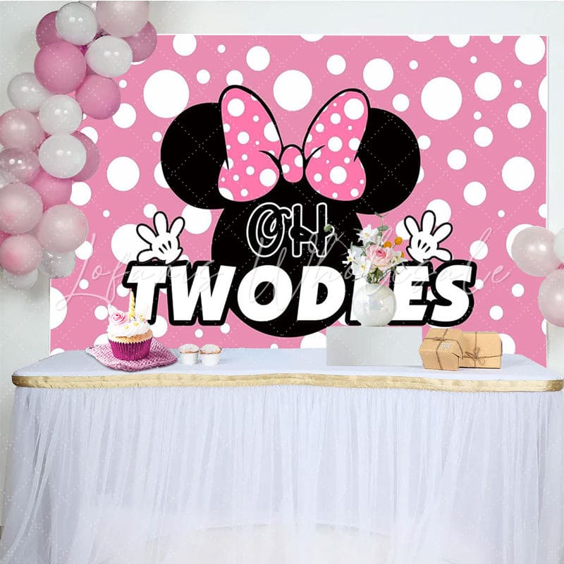 Oh Twodles Disney Minnie Mouse 2nd Birthday Party Backdrop