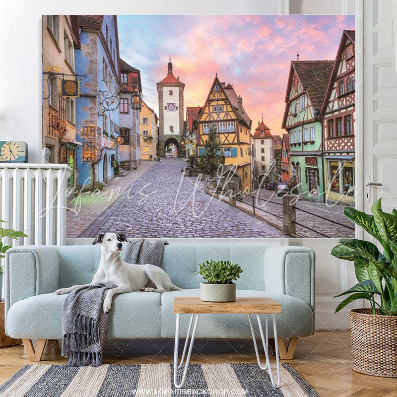 Lofaris Oktoberfest Bavarian Party German Town Street Holiday Backdrop