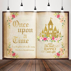 Lofaris Old Floral Story Book Princess Birthday Backdrop