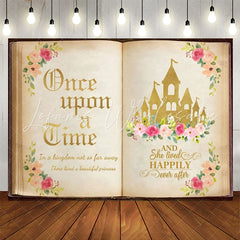Lofaris Old Floral Story Book Princess Birthday Backdrop