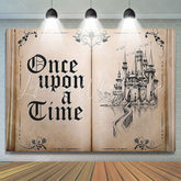 Lofaris Old Opening Book Ancient Castle Birthday Party Backdrop