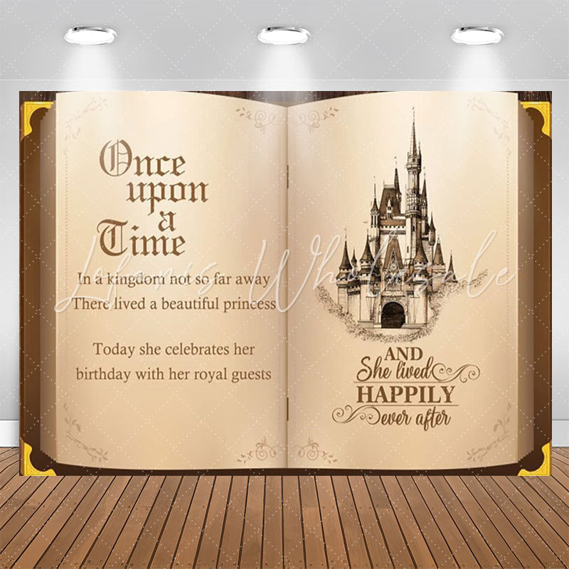 Lofaris Once Upon A Time Castle Book Birthday Backdrop