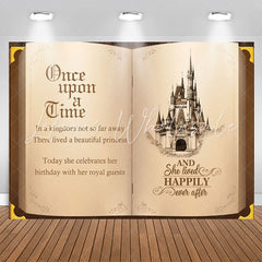 Lofaris Once Upon A Time Castle Book Birthday Backdrop