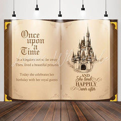 Lofaris Once Upon A Time Castle Book Birthday Backdrop