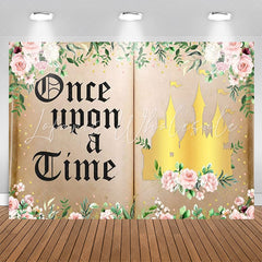 Lofaris Once Upon A Time Floral Book Girl Birthday Backdrop