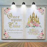 Lofaris Once Upon a Time Gold Castle Girls Birthday Backdrop