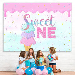 Lofaris One Birthday Summer Little Girls Photoshoot Backdrop
