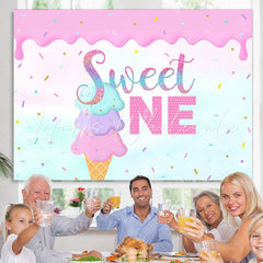 Lofaris One Birthday Summer Little Girls Photoshoot Backdrop