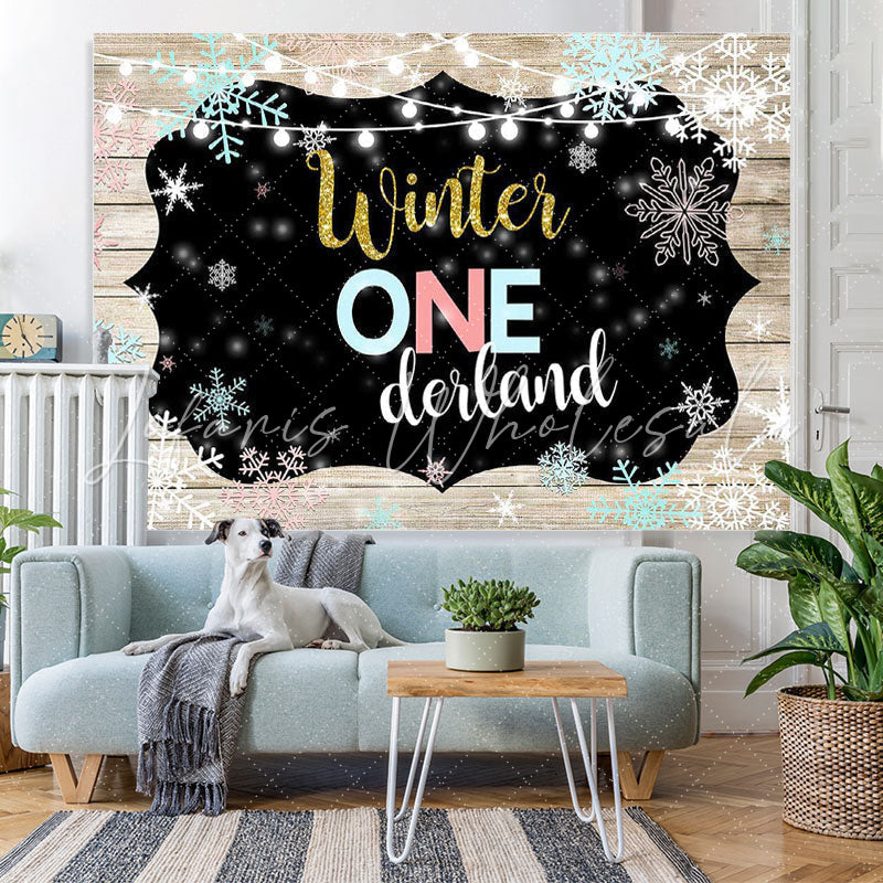 Lofaris One-derland Winter Snowflake Board Photoshoot Backdrop