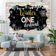 Lofaris One-derland Winter Snowflake Board Photoshoot Backdrop